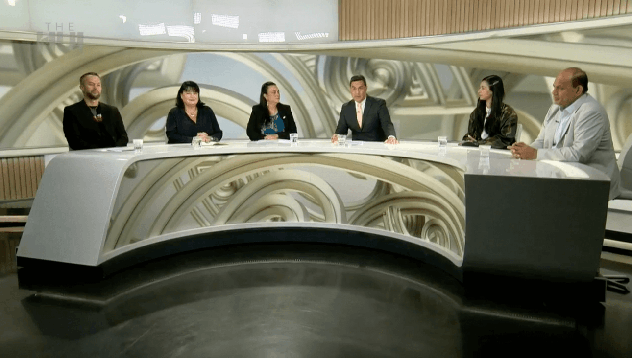 A still from the Māori MPs debate held on The Hui on Monday 10 June, 2024.